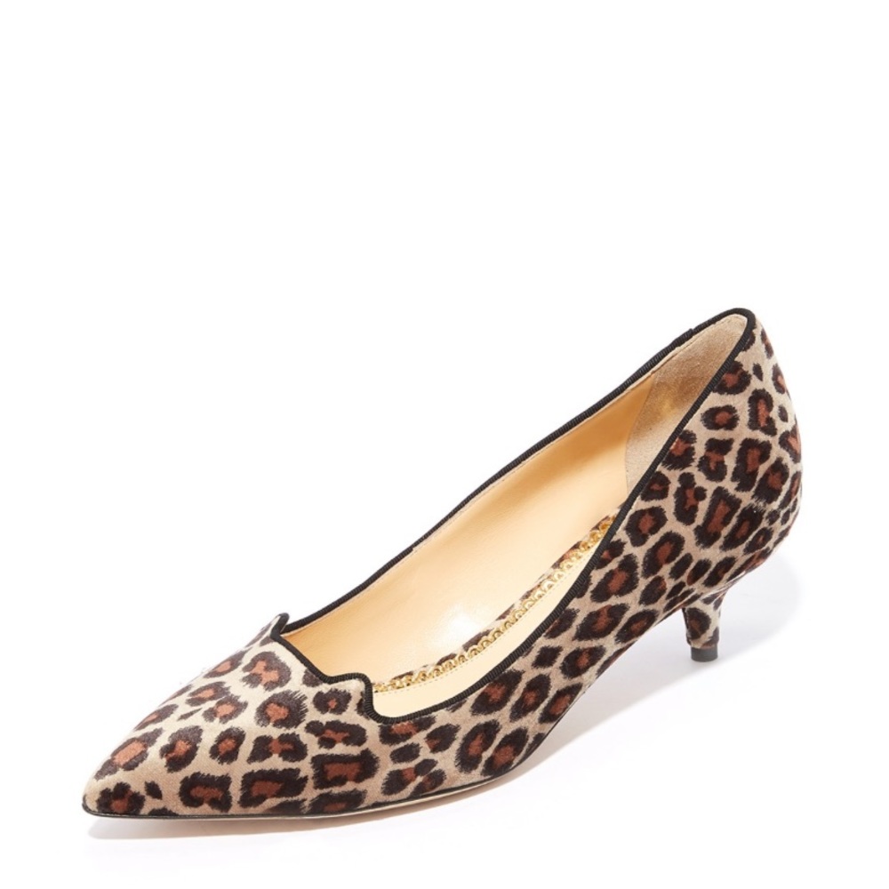 Charlotte Olympia kitten heel leopard velvet eu41